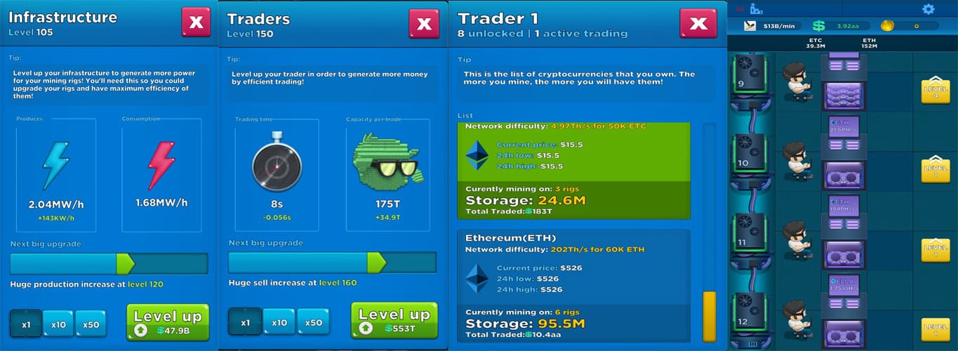 Crypto Idle Miner Preview Screenshots from Beta