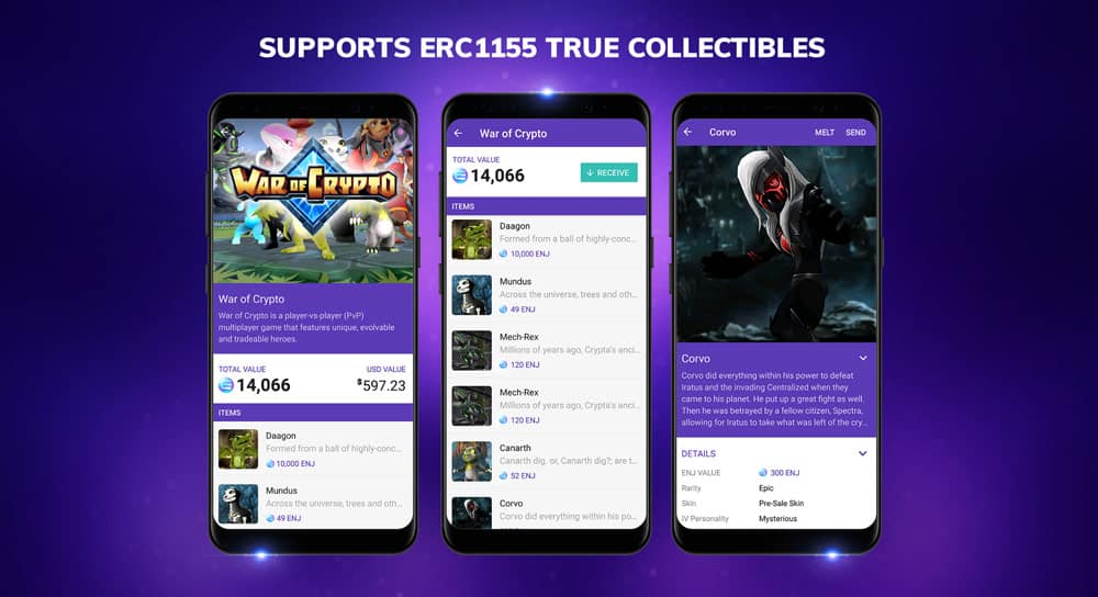 Enjin Wallet Collectible Another great day for Enjin Coin as Ethereum adopts the ERC-1155 Multi Token Standard. The hard work Enjin and the incredible community, devoted to developing the most innovative Token Standard will live forever on the Ethereum blockchain as it's now permanently unchangeable and available to every Ethereum developer!