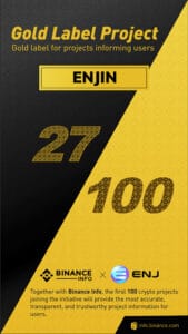 Gold Label Project Binance and Enjin