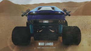 War Riders Blue Lambo From Back