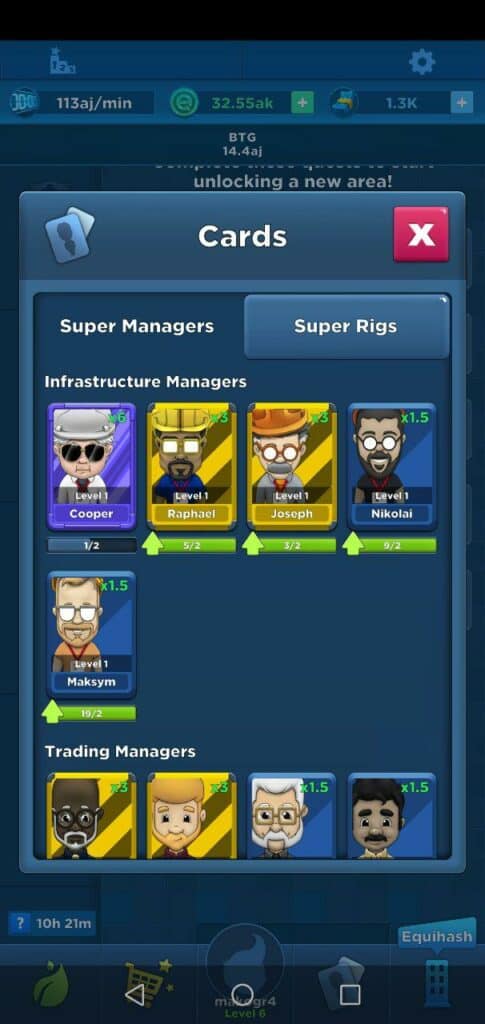CryptiIdleMiner cards egamers blockchain game egamers It was about time to see a fun and addictive Play-to-Earn blockchain game for Android & iOS. Crypto Idle Miner combines 5 niches into one. Mobile, Games, Crypto, Mining and play to earn model. As an idle game, you get to play while multitasking, with no option to lose your earnings, The game rewards players even when offline. Read below our Crypto Idle Miner Review.