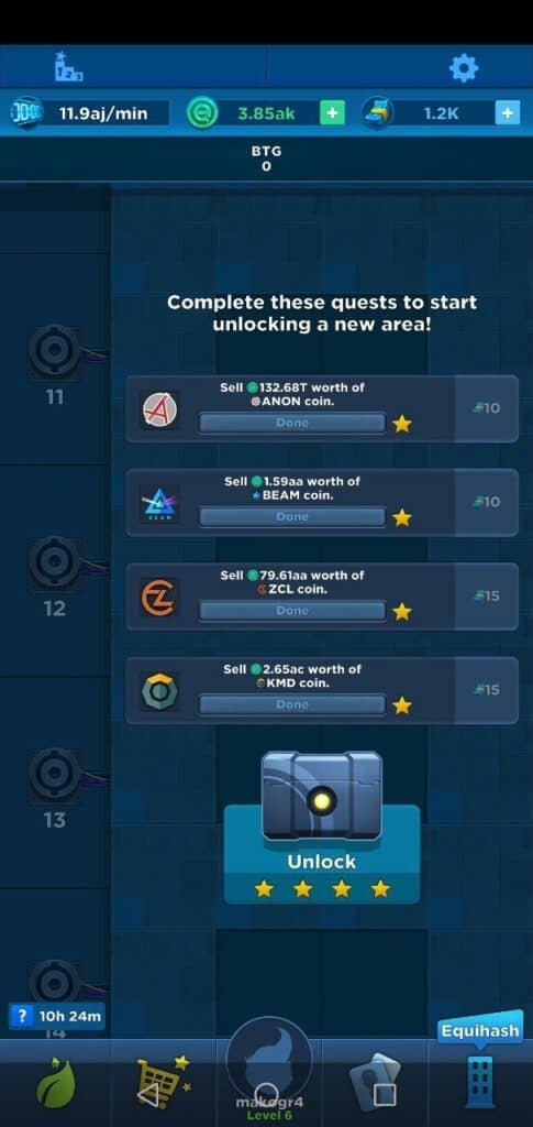 crypto idle miner chest It was about time to see a fun and addictive Play-to-Earn blockchain game for Android & iOS. Crypto Idle Miner combines 5 niches into one. Mobile, Games, Crypto, Mining and play to earn model. As an idle game, you get to play while multitasking, with no option to lose your earnings, The game rewards players even when offline. Read below our Crypto Idle Miner Review.