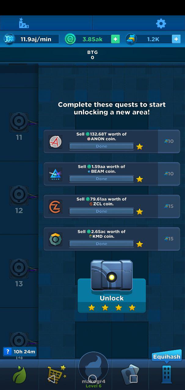 crypto idle game achievements