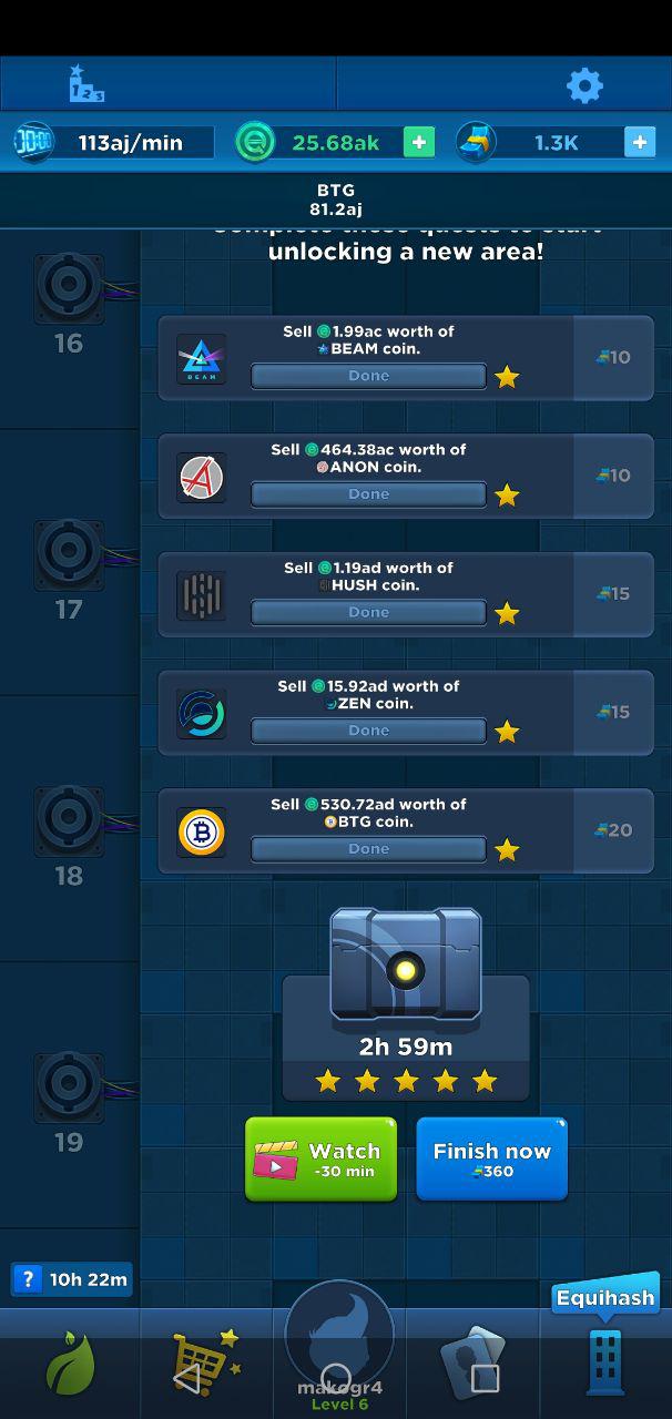 crypto idle game achievements