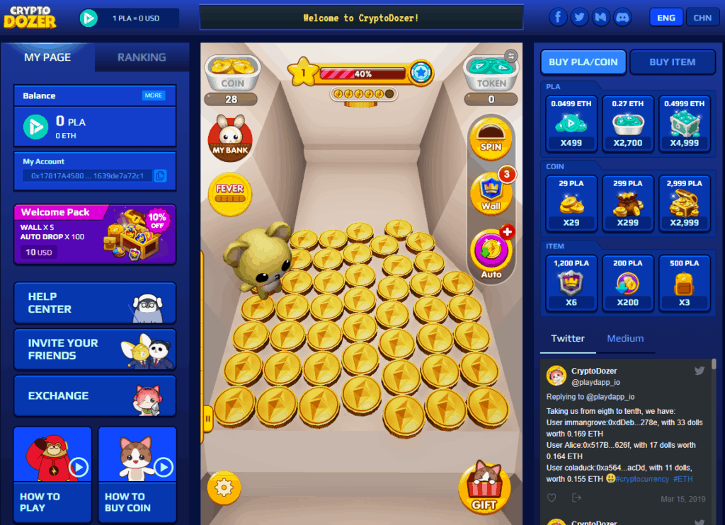 real crypto coin pusher game