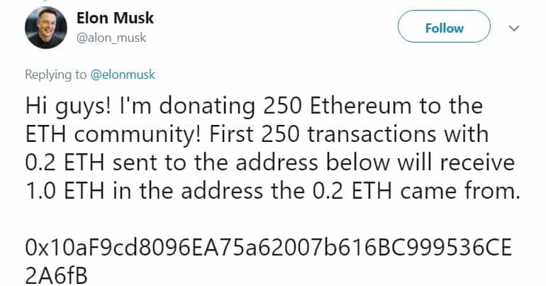 elon musk eth scam twitter Today we are going to talk about how you can protect your Crypto & NFT to avoid being scammed. Losing your holdings might be a disastrous thing to happen and all holders and crypto gamers should be extra careful with their wallets and their computer security.