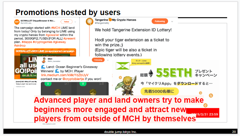 MCH user event MyCryptoHero(MCH) had 3 days ago their first meetup outside of Japan with Kokushi, Biz Dev for MCH, giving an excellent presentation on their game. It was a humble meetup and lots of people were introduced to the most successful and biggest dapp in Japan as well as the most popular blockchain game.For those of you new to MCH, here is a short description of the game. You can also read about our first interview with Kokushi.