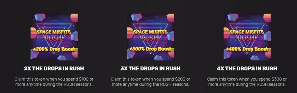 rush Ready To Hunt ENJ Backed Items? Space Misfits RUSH is Coming! Powered by the newly announced Enjin Spark program, the incredible low-poly graphics game will release the 