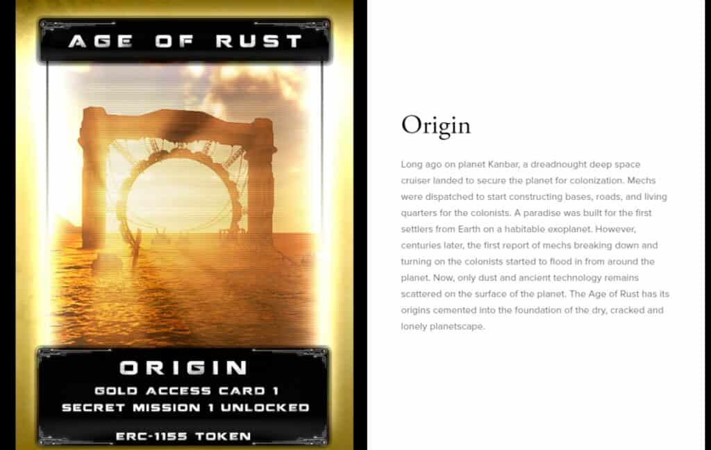 AoR origin We bring you the third article of the GG specials and today we have on the spotlight one of the best puzzle and exploration game in the Enjin Multiverse, Age of Rust.