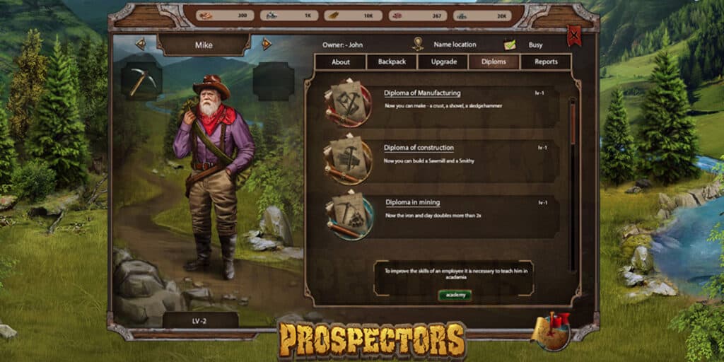 prospectors egamers eos blockchain game economical After more than a year of development, Prospectors, an MMO Crypto game is finally available for everyone. Players can step in the Prospectors world and build an empire in the Real-Time Online Economic Strategy Game. You can start from scratch without the need for staking any funds. You just get to work, earn initial funds trade resources and tools to start evolving in the game.