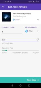 Rare Arena Crystal The Six Dragons Item Sale Enjin Marketplace select price