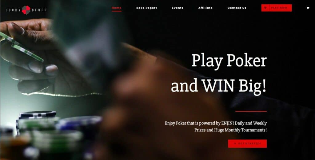 luckybluff homepage Today I’m chatting with Chris Lewis, founder of Luckybluff.io, an Enjin powered poker platform (the first I believe) that’s recently hit the scene. I have to acknowledge here that I love poker, even when losing ha, as part of the fun is the social side of it, so it’s cool to finally see one pop up! Using Enjin as poker chips was a natural use case in my mind, but I haven’t played a hand yet, so it’ll be great to get the run down before hitting the green felt for the upcoming tournament where 3000ENJ minimum is up for grabs on 23 November 10am PST.