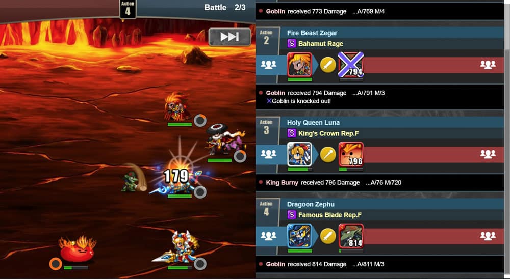 Gameplay of Brave Frontier Heroes