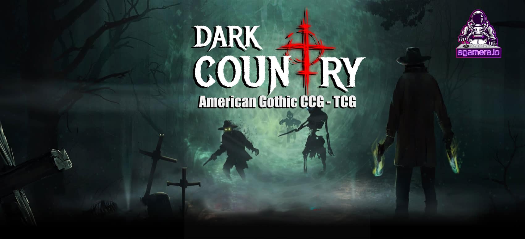 Dark Country american gothic tcg ccg blockchain game Dark Country is an upcoming multichain American gothic Collectible Card Game (CCG) with support for WAX, EOS, Ethereum, and TRON. Create, own and manage in-game items cards that are yours to keep forever. Dark Country is expected to launch a closed Early Access in April and a public beta in Q2, 2020.