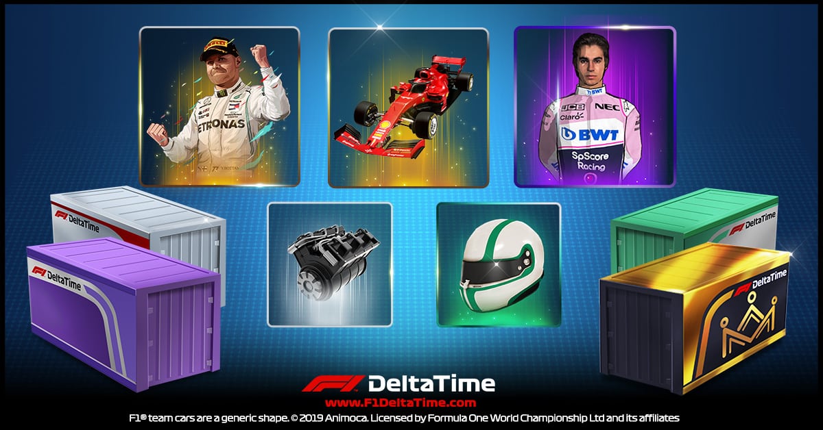 Each crate contains 5 NFTs including race cars drivers car components driver gear or tyres 24 February 2020: Animoca Brands is thrilled to announce that the official crate sale for​ F1​® Delta Time ​starts on 25 February 2020. Users will be able to buy crates containing officially licensed Formula 1​® (F1​®​) non-fungible tokens (NFTs) of drivers, driver gear, and tires for use in the game ​F1®Delta Time. See ​www.F1DeltaTime.com​ for details of the crate sale.