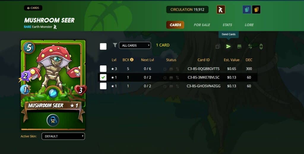 Splinterlands how to send card and packs to friends steem blockchain mushroom seer In this tutorial we will show you how to send Splinterlands Cards & Packs to other players or your friends.