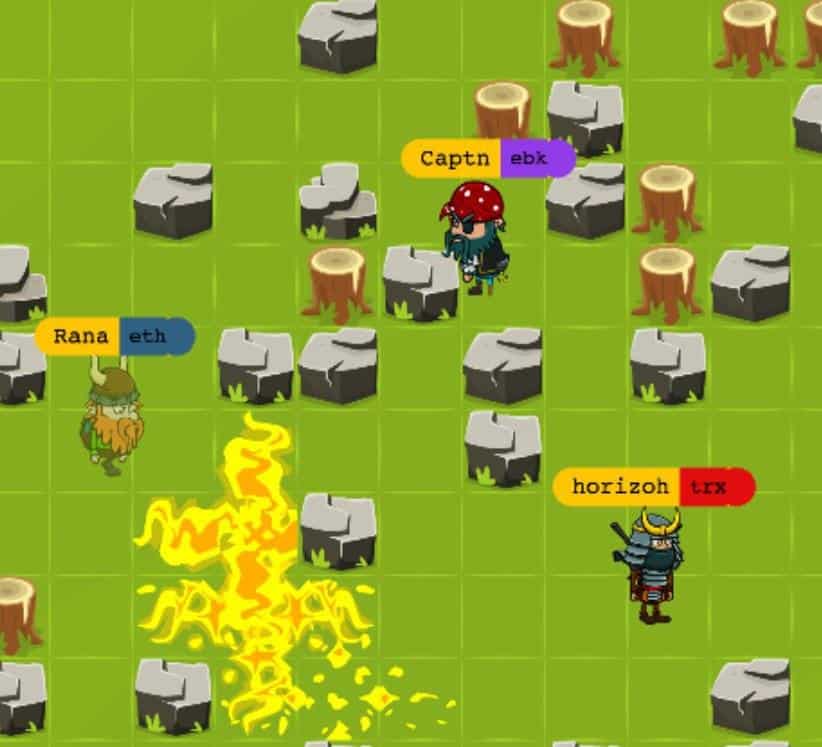 cryptoman in game Some of you may remember our article about Tronman last year, Cryptomans predecessor. Since then, the bomberman-inspired game evolved drastically. It’s now joining players from 8 different blockchains on a single multiplayer battlefield. You get to choose, which coin you stake and earn the stakes of the players, you kill, in the currency of their choice.