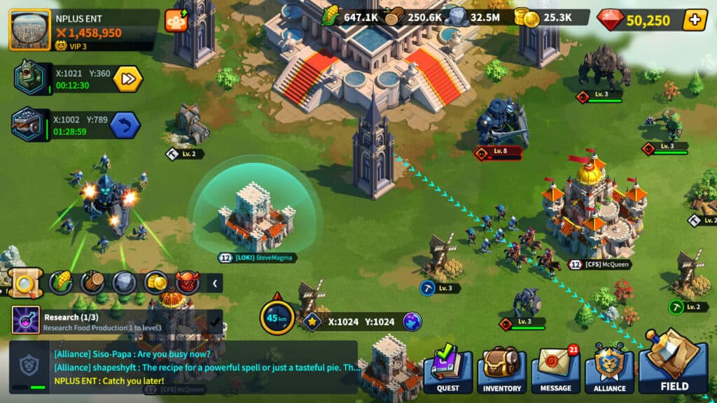 League of kingdoms gameplay image.