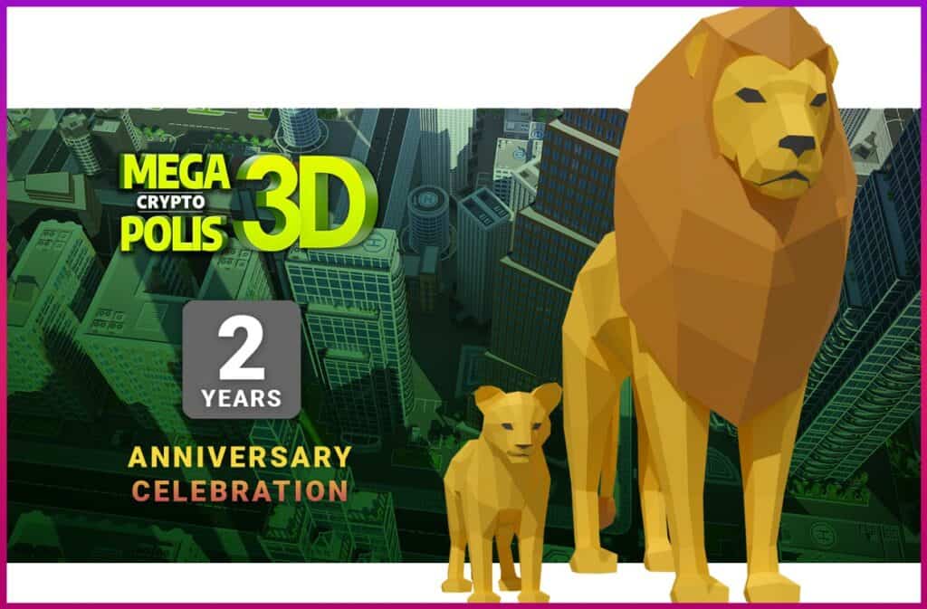 MCP Anniversary second year mega cryptopolis What does it take to develop a game with an in-depth economy, without a single economic adjustment since day one? MegaCryptoPolis (MCP) was launched in May 2018, and since then, the gameplay has been upgraded with dozens of new additions and 3D. It's proven to be one of the most successful and complicated games that run on smart contracts with 30,000 players holding MCP3D assets on both Ethereum and TRON blockchains.