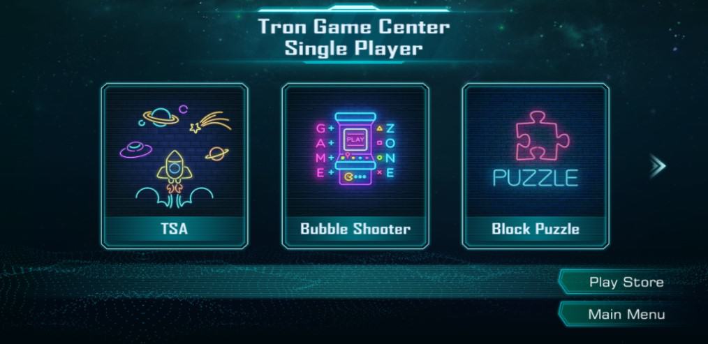 Tron Game Center Single player games