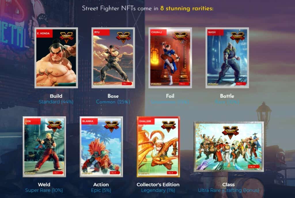 Street Fighter Collectibles cards rarities As we reported last year, it's time for Street Fighter collectibles on WAX Blockchain! 