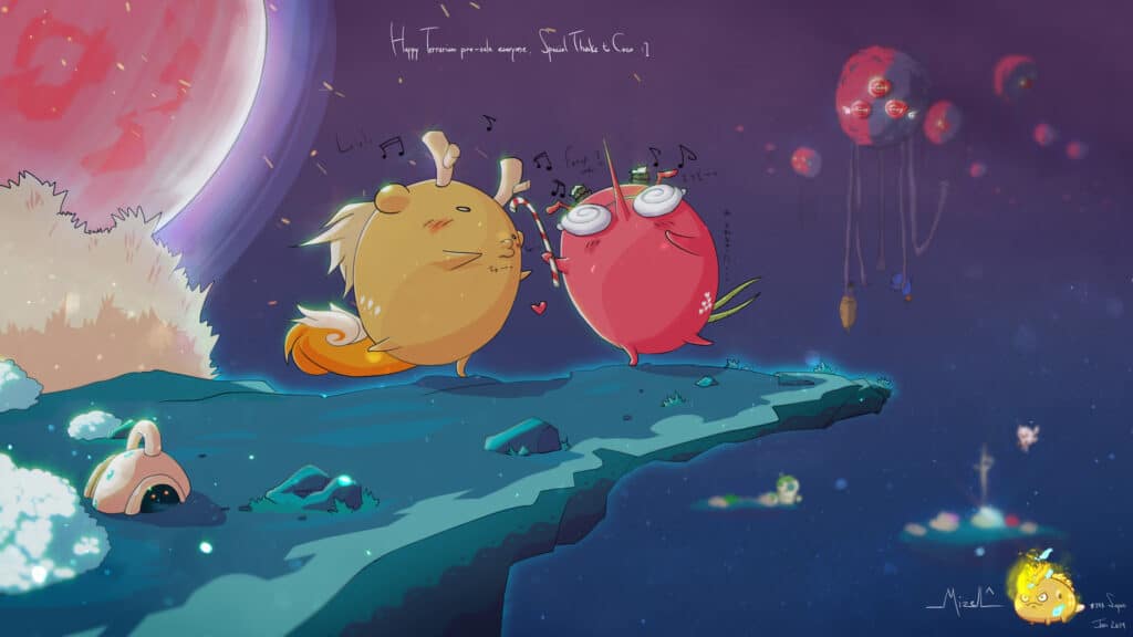Axie Infinity community made wallpaper What separates Axie Infinity apart from other games is not its graphics or gameplay but the in-game economy that rewards players and the actual item ownership in the form of non-fungible tokens.