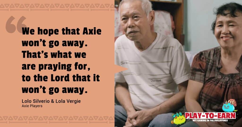 lolo silverio lol vergie axie infinity elderly players praying to god axie infinity not to go away Welcome to the BGD #132: NFT & Play To Earn News – May 17-23 2021.