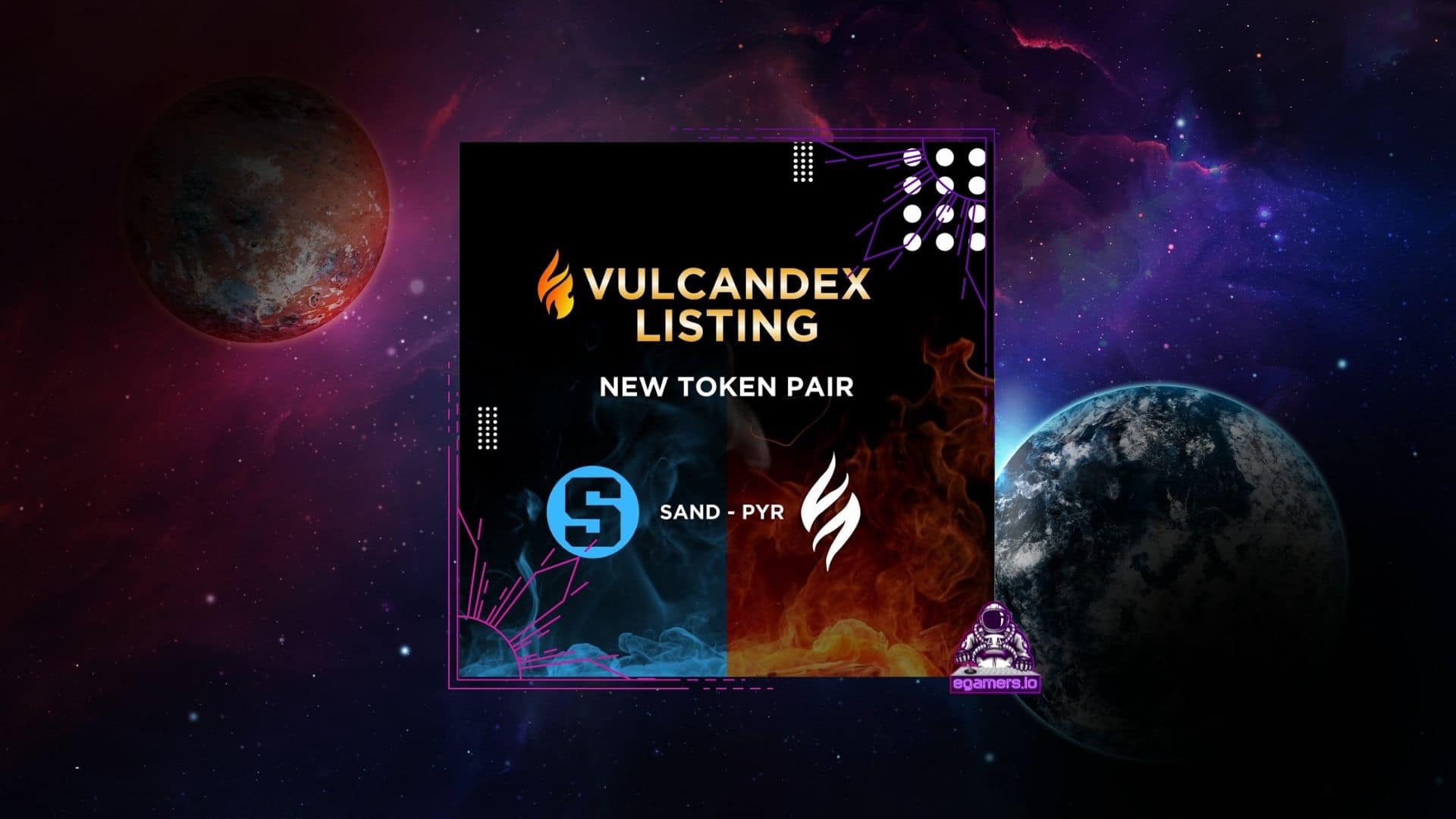 Vulcan Dex Lists Sandbox's Token $SAND