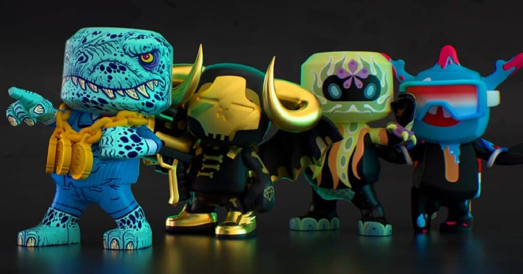 Actual in-game figures of blankos block party game.