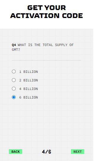 WHAT is the total supply of GMT 6 Billion quiz Are you looking how to get a STEPN activation code and start walking for crypto? This step-by-step guide will help you to find an activation code for STEPN App in no time!