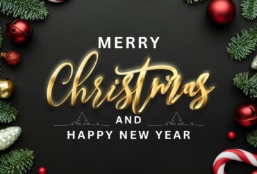 Black Gold White Modern Merry Christmas Flyer Landscape To everyone who celebrates Christmas, Merry Christmas.