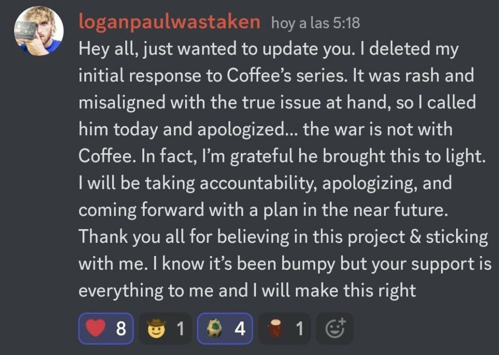 Fl2N yFWQAEEMbX Not a long time ago, we mentioned the situation between Logan Paul and Coffeezilla over Logan's game, CryptoZoo.