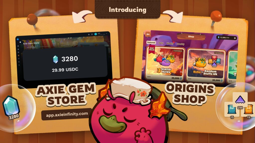 Axie Infinity Launches Origins Shop and Gem Store