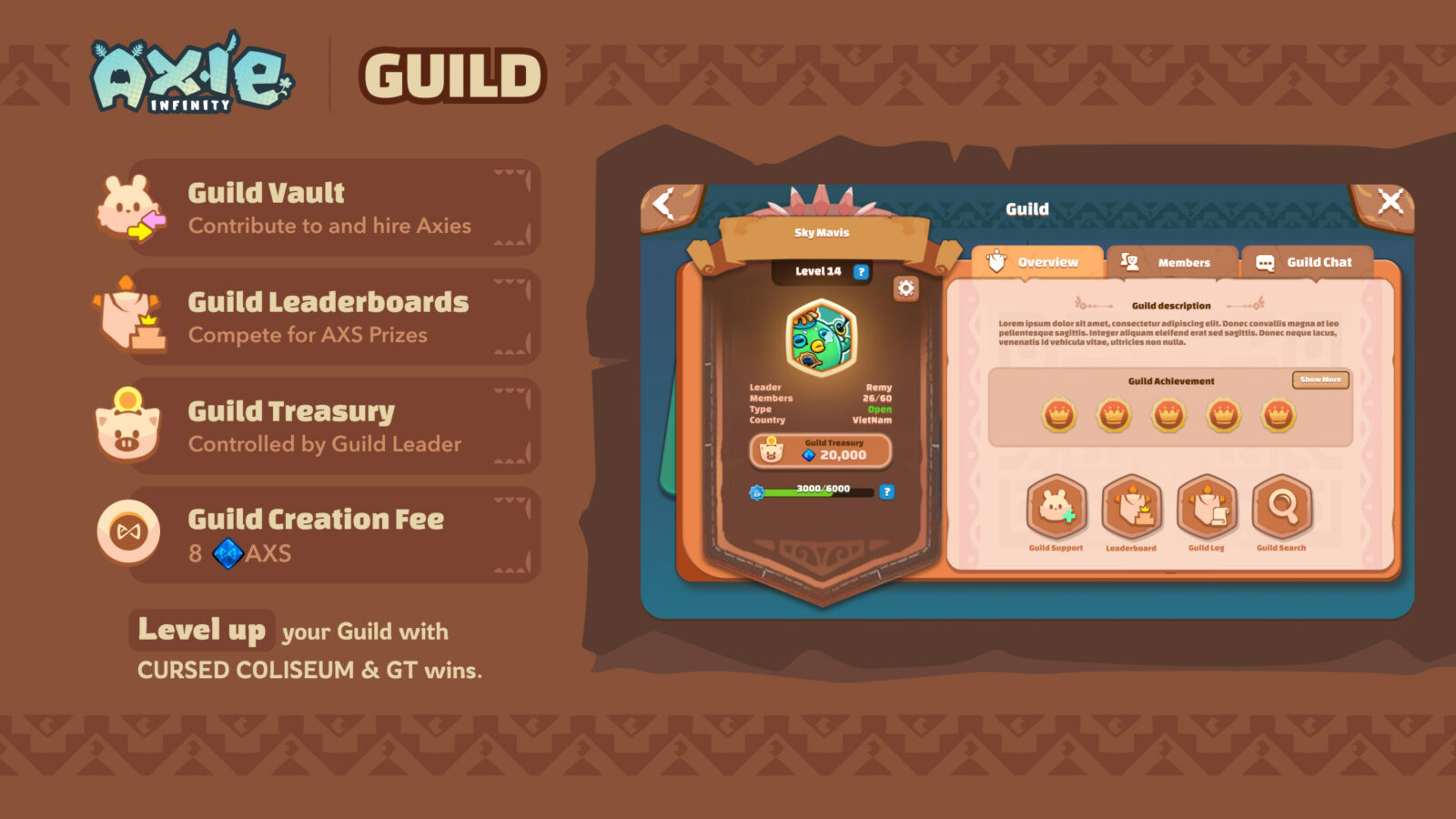 Axie Infinity Enhances Gameplay with Guilds and Grand Tournament