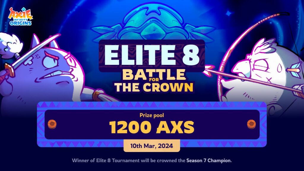 e419b230 78d8 4ea1 b517 a346f1fb330b 1200x675 The Season 7 Postseason of Axie Infinity has started, bringing lots of exciting activities and rewards for everyone. The highlight of the Postseason is the Elite 8 Tournament, where the best players will compete for the Season 7 crown. You can watch the tournament live on Sunday, March 10th at 8AM EST, and witness the skills and strategies of the top Lunacians. What's more, the upcoming Season 8 Preseason is already generating buzz with its significant updates and the Preseason Cup Tournament, which boasts a 2,000 AXS prize pool.