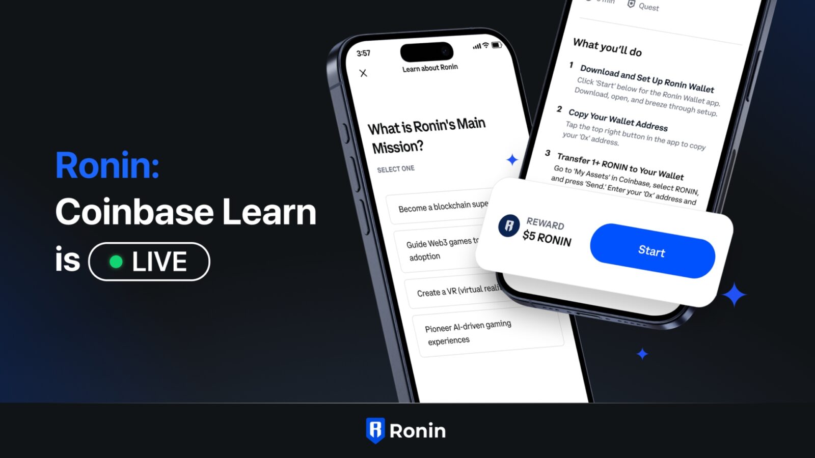 Coinbase Launches Interactive "Learn & Earn" Campaign Featuring Ronin