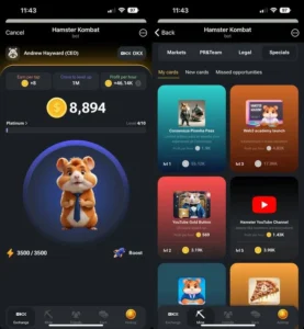Hamster Kombat gameplay screenshot 1 – Collectible crypto game on TON