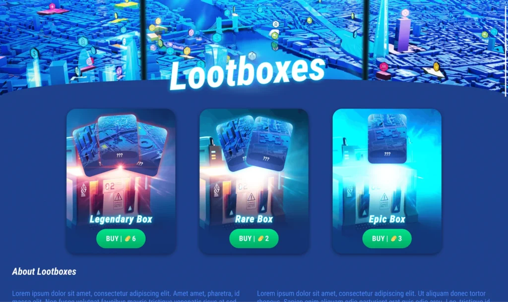 Reality Metaverse gameplay screenshot 1 – COLLECTIBLE crypto game on Ethereum