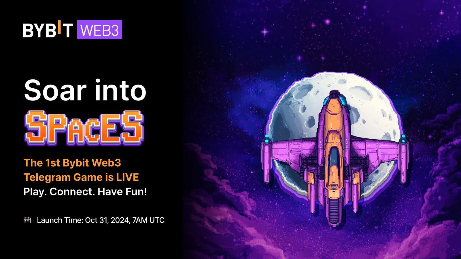 BYBIT SPACES GAME Bybit, the world’s second-largest cryptocurrency exchange by trading volume, has launched SpaceS, a game on Telegram that combines space exploration with internet meme culture. This innovative "fly-to-earn" experience allows players to navigate through a chaotic, meme-filled cosmos, providing an accessible introduction to Web3 and blockchain gaming.