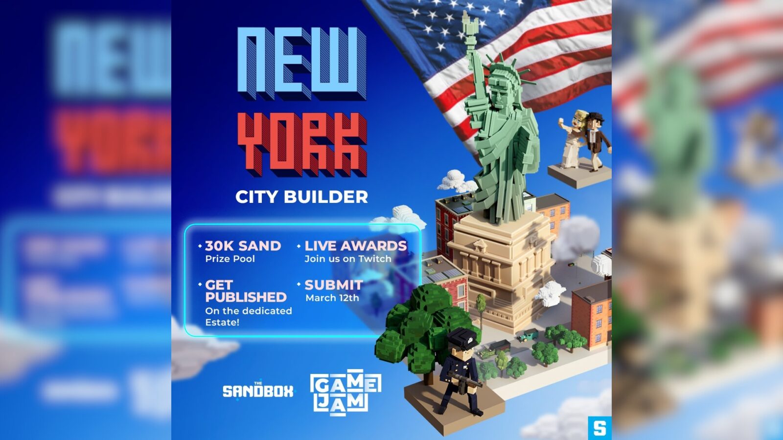 the sandbox The Sandbox launched a city-building contest focusing on reconstructing New York City within its virtual environment, encouraging participants to design virtual replicas of New York's iconic landmarks and neighborhoods, capturing the city's essence through artistic and cultural representations.