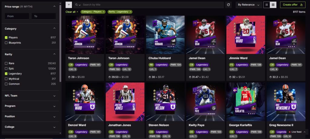 NFL RIVALS REVIEW LEGENDARY PLAYERS Hey guys, today I'm doing an NFL Rivals Review , a licensed NFL American Football arcade-style game by Mythical Games. Mythical Games is a Blockchain gaming company known to crypto gaming OGs for the blockbuster trading-card game Gods Unchained and later Blankos Block Party.