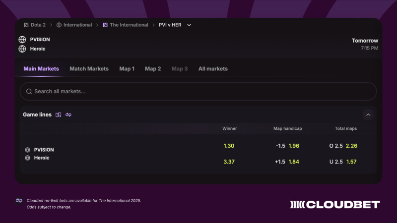 Cloudbet no limit bets available for The Internati 17574903741jDhKLe6bE Willemstad, Curacao, 10th September 2025