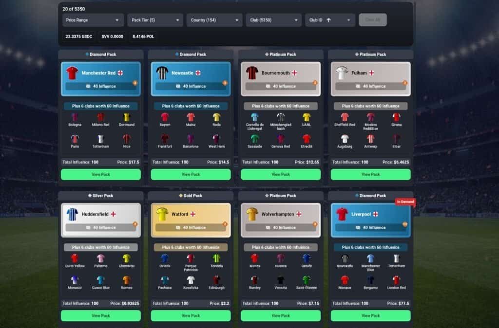 Soccerverse the shop Welcome to the Soccerverse Review, Part 1, a series of four articles dedicated to the popular crypto football simulation game.