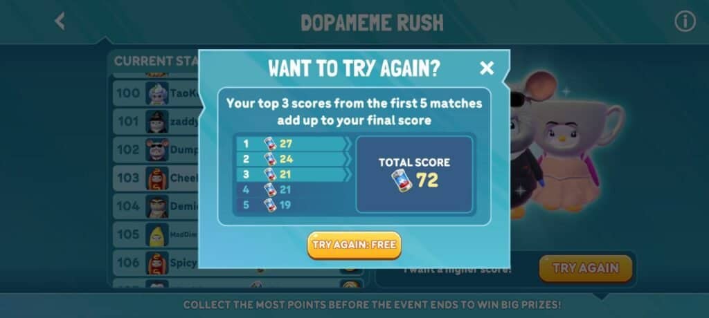 pudgy party dopameme event top 3 scores You know it's time to try a game when so many people are talking about it. Pudgy Party Battle Royale, from the IP of Pudgy Penguins, has become popular lately, so I decided to give it a try and write my honest Pudgy Party Review. Throughout this review, I'll detail my experiences and observations while playing the game, so stick around for my full Pudgy Party Review.
