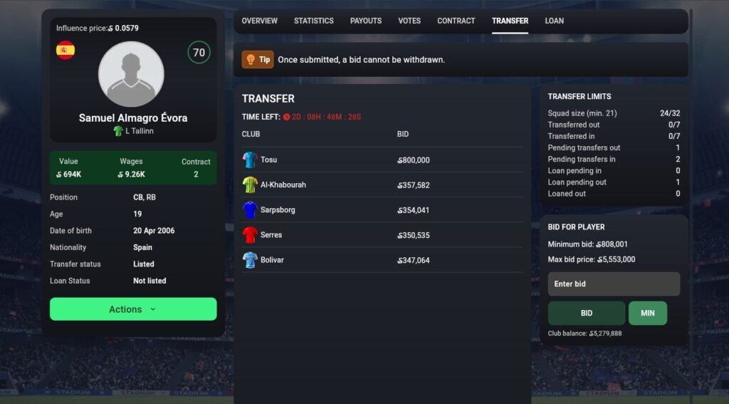 soccerverse big bid for player Continuing from the previous Soccerverse Review, we now present the results of the second match.