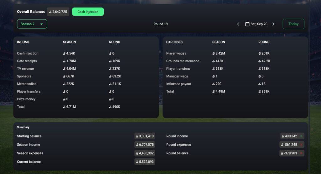 soccerverse team balance This is the fourth part of the Soccerverse Review Series.