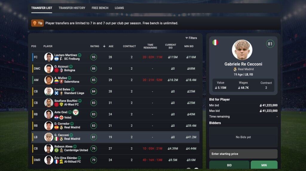 soccerverse trasnfers market screen Welcome to the Soccerverse Review, Part 1, a series of four articles dedicated to the popular crypto football simulation game.