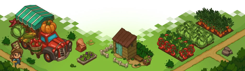 Crypto Farmers gameplay screenshot 1 – Building crypto game on Polygon