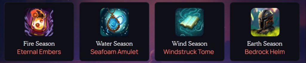 Different Multiverse Items to collect in the Enjin Multiverse Quest Essence of the Elements
