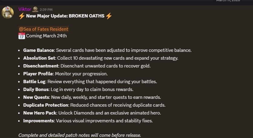 Might & Magic Fates Unveils “Broken Oaths” Update With New Cards, Features, and Major Gameplay Improvements